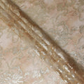Nude Beige Floral Lurex Silk Chiffon Fabric 110cm