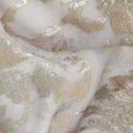 Oyster White Floral Lurex Silk Chiffon Fabric 110cm