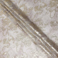 Oyster White Floral Lurex Silk Chiffon Fabric 110cm