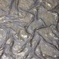 Charcoal Grey Floral Lurex Silk Chiffon Fabric 110cm