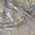Charcoal Grey Floral Lurex Silk Chiffon Fabric 110cm