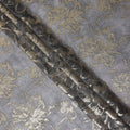 Charcoal Grey Floral Lurex Silk Chiffon Fabric 110cm