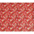 Scarlet Red Blossom Floral Viscose Crepe Fabric 110cm