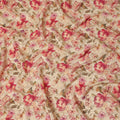 Champagne Beige Floral Viscose Crepe Fabric 110cm
