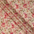 Champagne Beige Floral Viscose Crepe Fabric 110cm