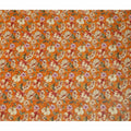 Pumpkin Orange Blossom Floral Viscose Crepe Fabric 110cm