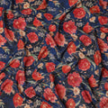 Royal Blue Tulip Floral Viscose Crepe Fabric 110cm