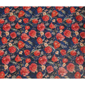 Royal Blue Tulip Floral Viscose Crepe Fabric 110cm