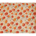 Almond Beige Tulip Floral Viscose Crepe Fabric 110cm