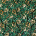 Emerald Green Vintage Floral Viscose Crepe Fabric 110cm