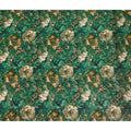 Emerald Green Vintage Floral Viscose Crepe Fabric 110cm