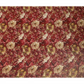 Maroon Red Vintage Floral Viscose Crepe Fabric 110cm