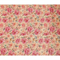 Peach Pink Peony Floral Viscose Crepe Fabric 110cm