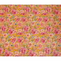 Mustard Yellow Peony Floral Viscose Crepe Fabric 110cm