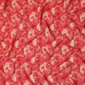 Watermelon Red Abstract Floral Viscose Crepe Fabric 110cm
