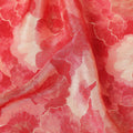 Watermelon Red Abstract Floral Viscose Crepe Fabric 110cm
