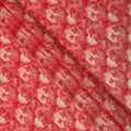 Watermelon Red Abstract Floral Viscose Crepe Fabric 110cm