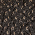 Espresso Brown Abstract Floral Viscose Crepe Fabric 110cm