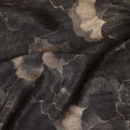 Espresso Brown Abstract Floral Viscose Crepe Fabric 110cm