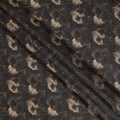 Espresso Brown Abstract Floral Viscose Crepe Fabric 110cm