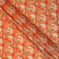 Sunset Orange Abstract Floral Viscose Crepe Fabric 110cm
