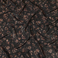 Charcoal Black Ditsy Floral Viscose Crepe Fabric 110cm