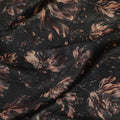 Charcoal Black Ditsy Floral Viscose Crepe Fabric 110cm