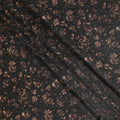 Charcoal Black Ditsy Floral Viscose Crepe Fabric 110cm