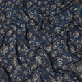 Navy Blue Ditsy Floral Viscose Crepe Fabric 110cm