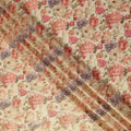 Ivory Cream Rose Floral Viscose Crepe Fabric 110cm