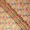 Butter Yellow Rose Floral Viscose Crepe Fabric 110cm