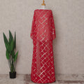 Crimson Red Silk Chiffon Dirac 3.5m Piece
