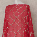 Crimson Red Silk Chiffon Dirac 3.5m Piece
