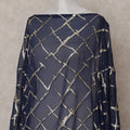 Midnight Navy Blue Silk Chiffon Dirac 3.5m Piece