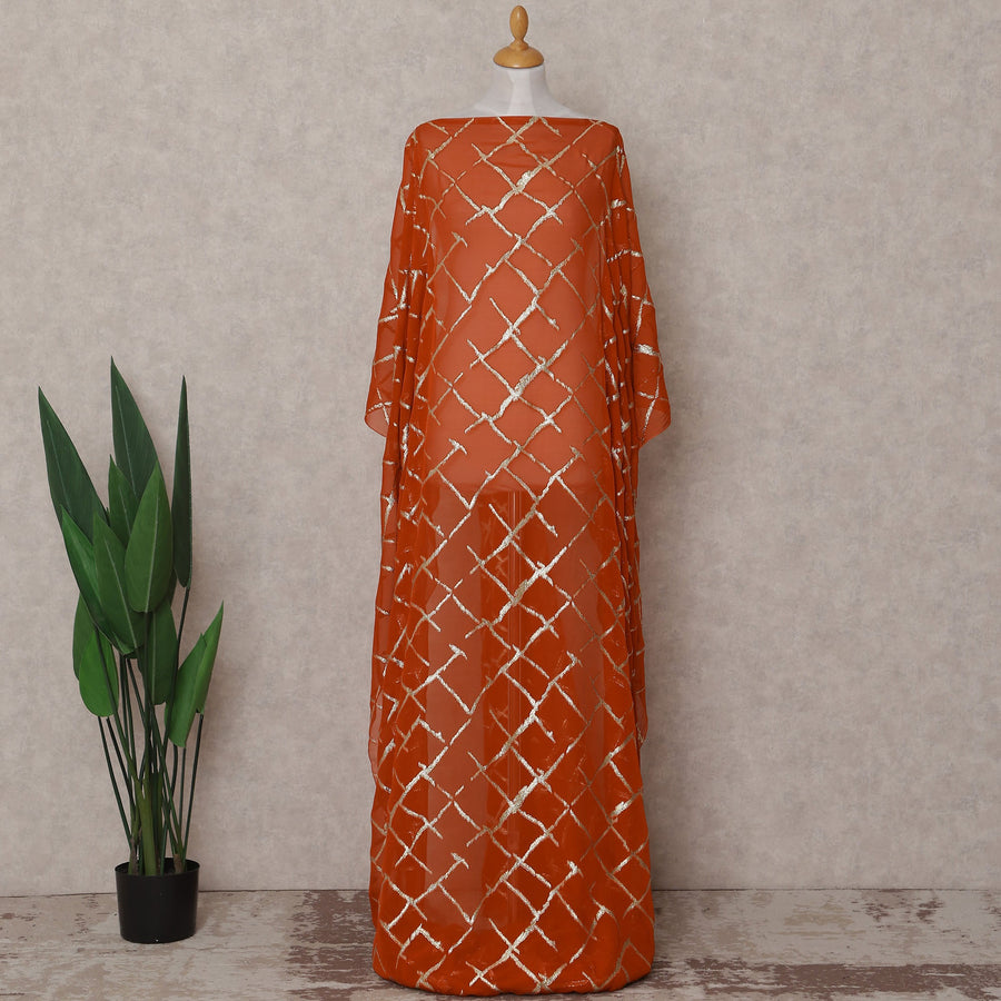 Burnt Orange Silk Chiffon Dirac 3.5m Piece