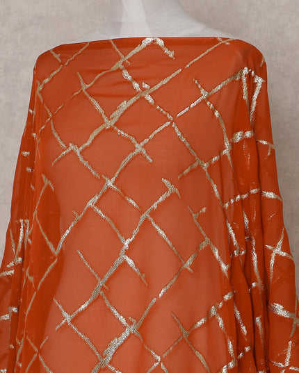 Burnt Orange Silk Chiffon Dirac 3.5m Piece