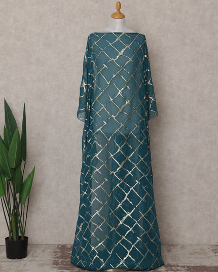 Deep Teal Blue Silk Chiffon Dirac 3.5m Piece