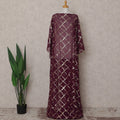 Wine Maroon Silk Chiffon Dirac 3.5m Piece