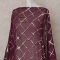 Wine Maroon Silk Chiffon Dirac 3.5m Piece