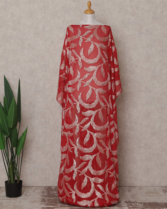 Scarlet Red Silk Chiffon Dirac 3.5m Piece