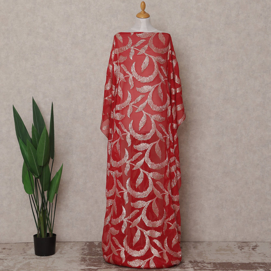 Scarlet Red Silk Chiffon Dirac 3.5m Piece