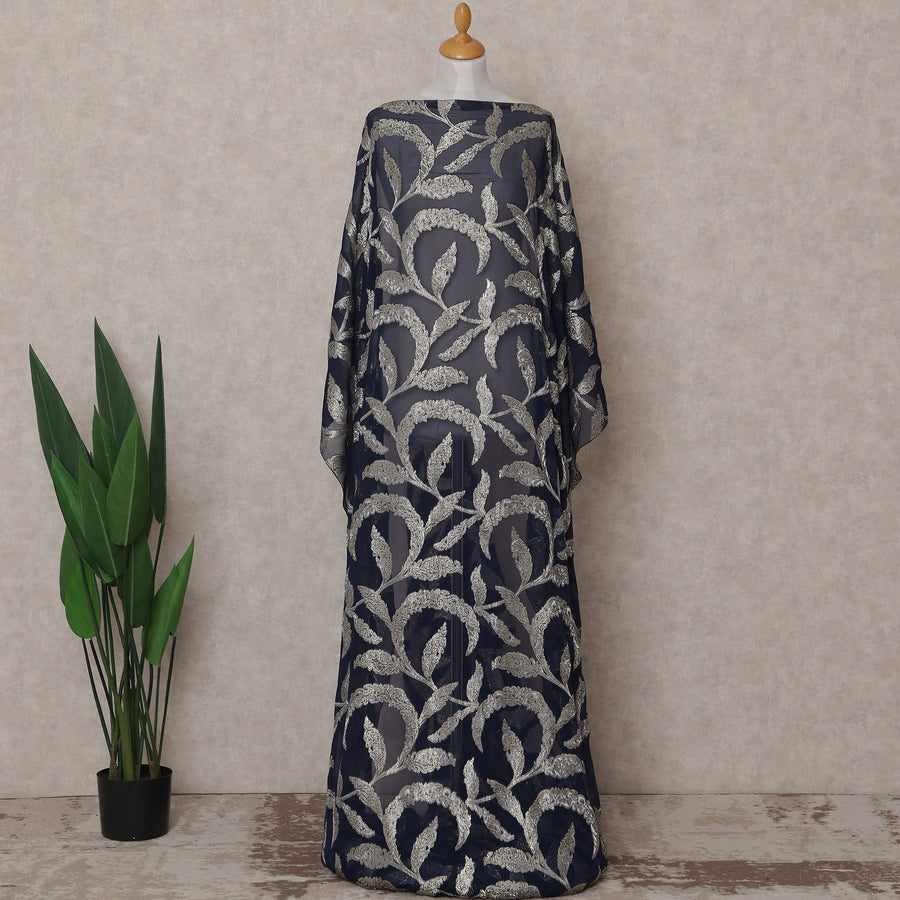 Dark Navy Blue Silk Chiffon Dirac 3.5m Piece
