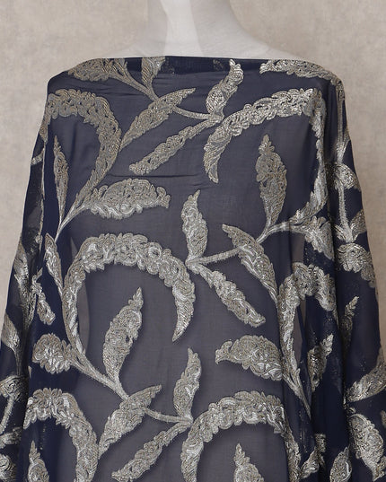 Dark Navy Blue Silk Chiffon Dirac 3.5m Piece