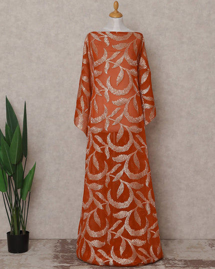 Rust Orange Silk Chiffon Dirac 3.5m Piece