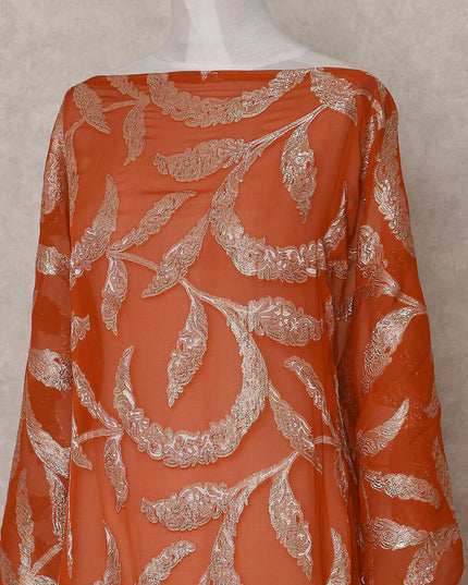 Rust Orange Silk Chiffon Dirac 3.5m Piece