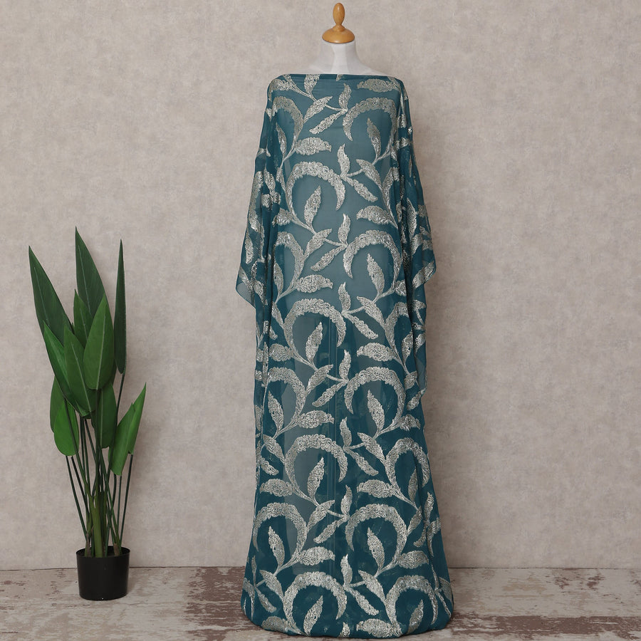 Peacock Teal Silk Chiffon Dirac 3.5m Piece