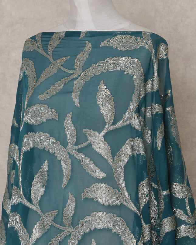 Peacock Teal Silk Chiffon Dirac 3.5m Piece