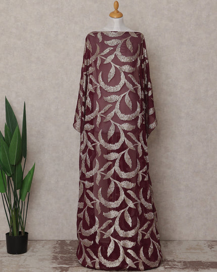 Burgundy Wine Silk Chiffon Dirac 3.5m Piece