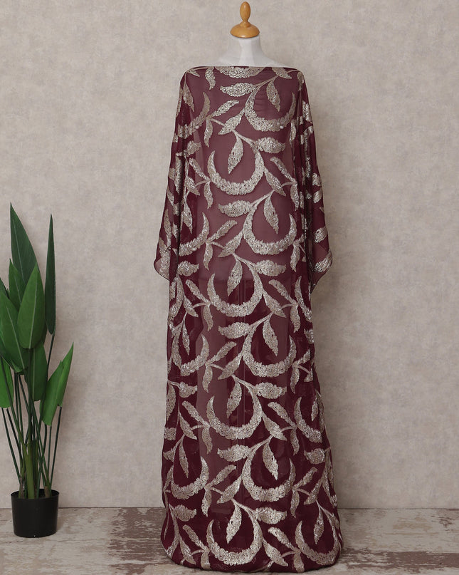 Burgundy Wine Silk Chiffon Dirac 3.5m Piece