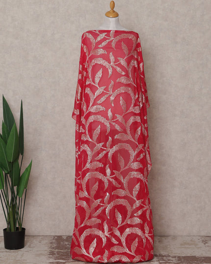 Cherry Red Silk Chiffon Dirac 3.5m Piece